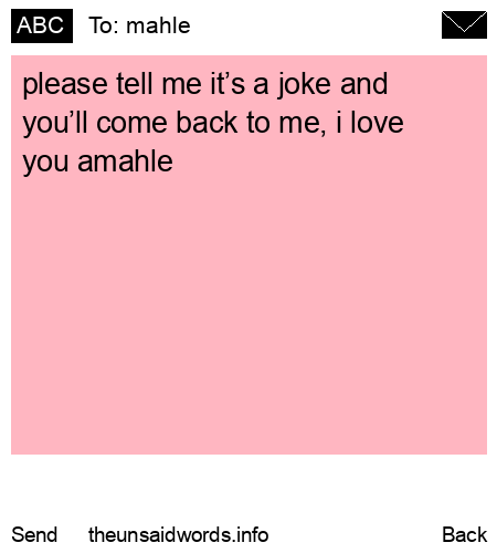 unsent message to mahle 