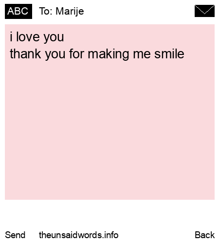 unsent message to Marije
