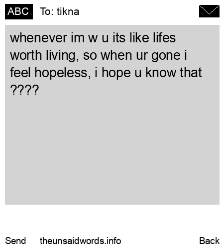 unsent message to tikna