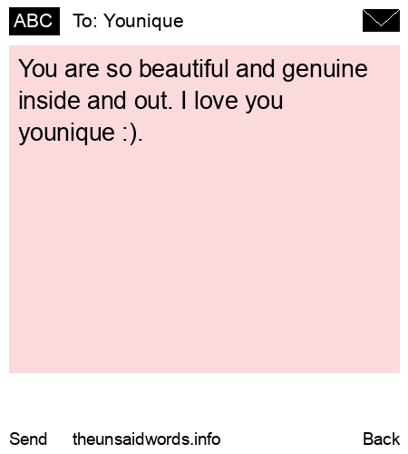 unsent message to Younique