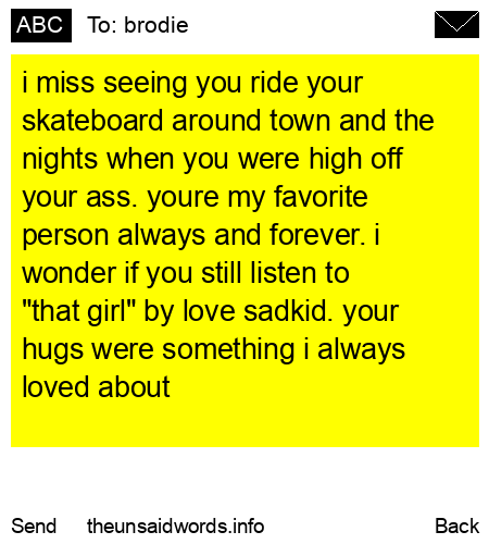 unsent message to brodie