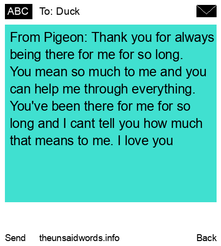 unsent message to Duck