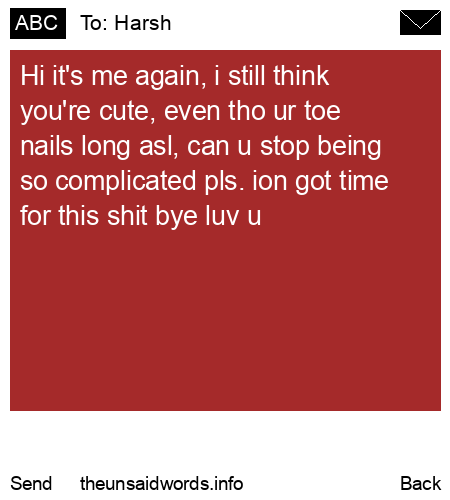 unsent message to Harsh