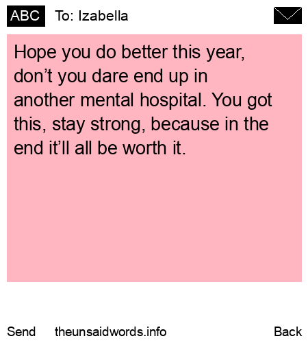 unsent message to Izabella