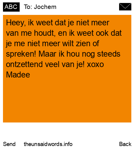unsent message to Jochem