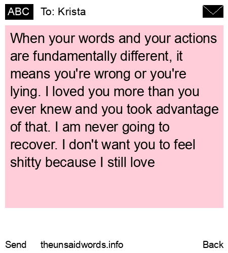 unsent message to Krista