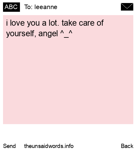 unsent message to leeanne
