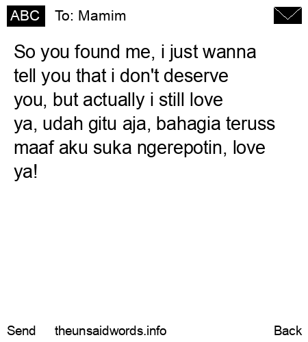 unsent message to Mamim