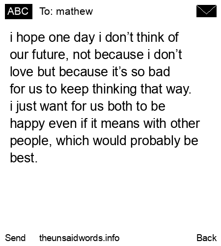 unsent message to mathew