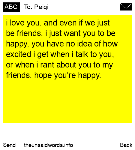 unsent message to Peiqi