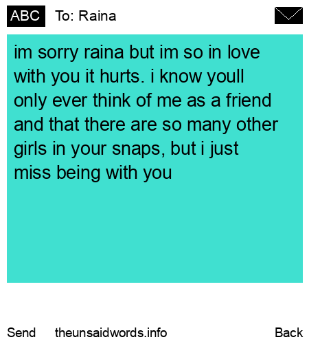unsent message to Raina