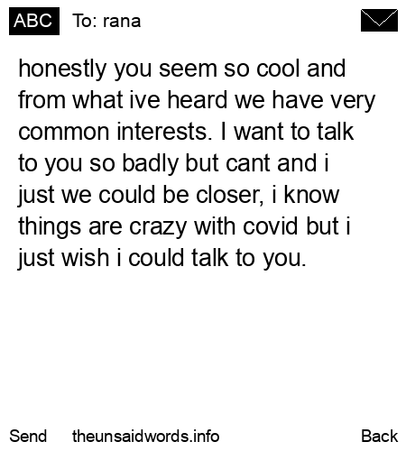 unsent message to rana