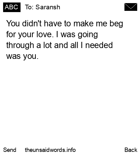 unsent message to Saransh 