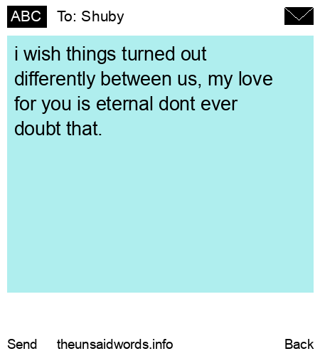 unsent message to Shuby