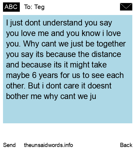 unsent message to Teg