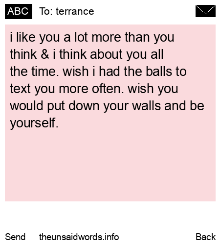 unsent message to terrance