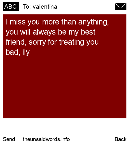 unsent message to valentina