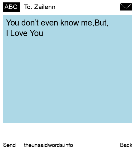 unsent message to Zailenn