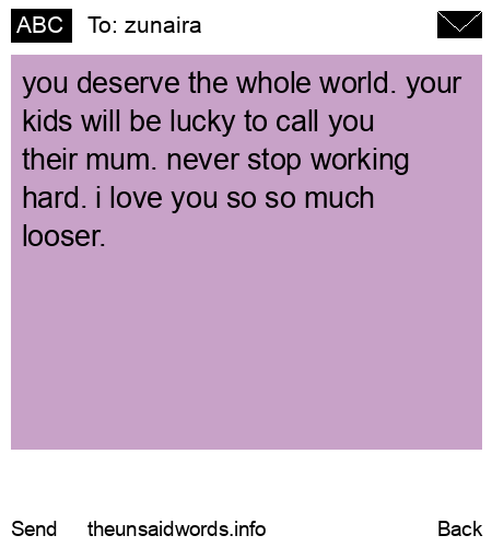 unsent message to zunaira