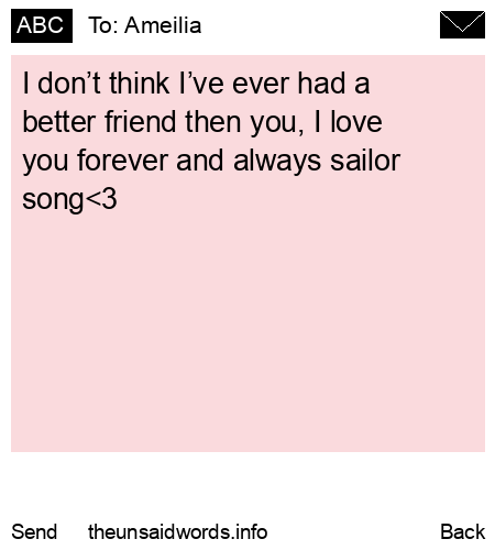 unsent message to Ameilia