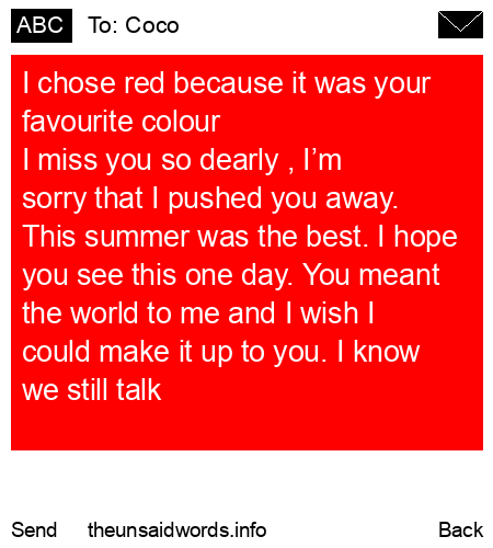 unsent message to Coco