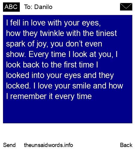 unsent message to Danilo
