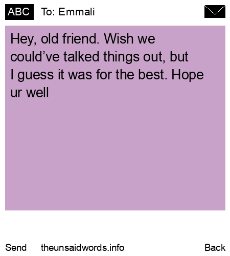 unsent message to Emmali