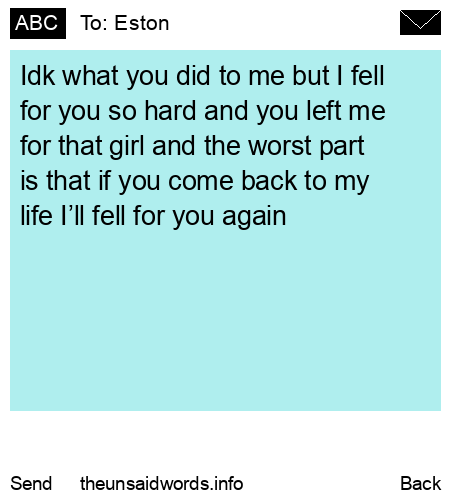unsent message to Eston
