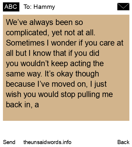 unsent message to Hammy