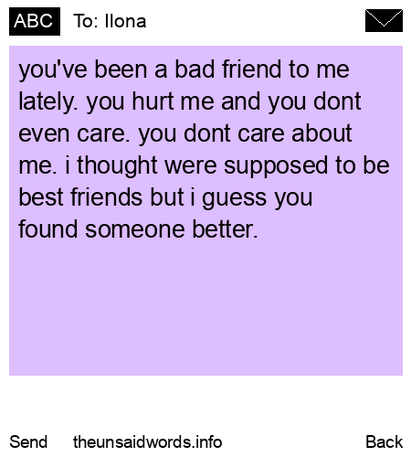 unsent message to Ilona
