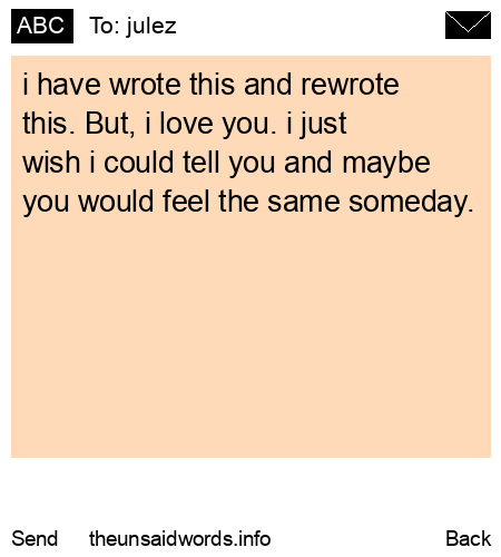 unsent message to julez