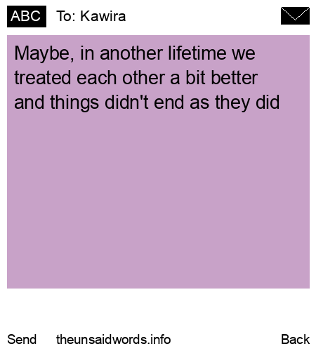 unsent message to Kawira