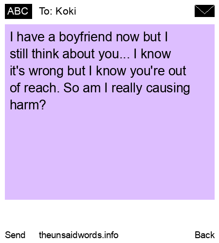 unsent message to Koki