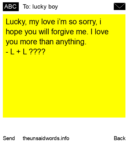 unsent message to lucky boy