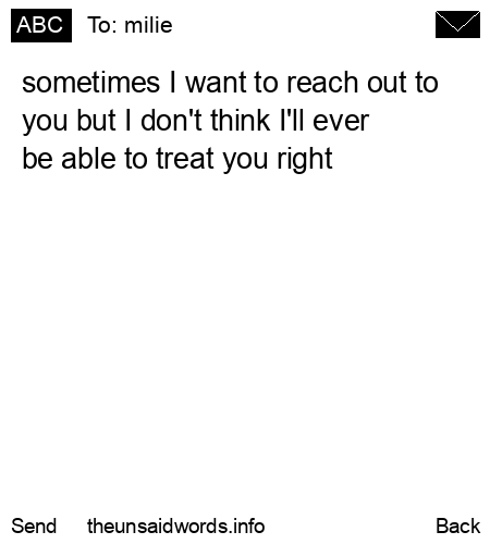 unsent message to milie