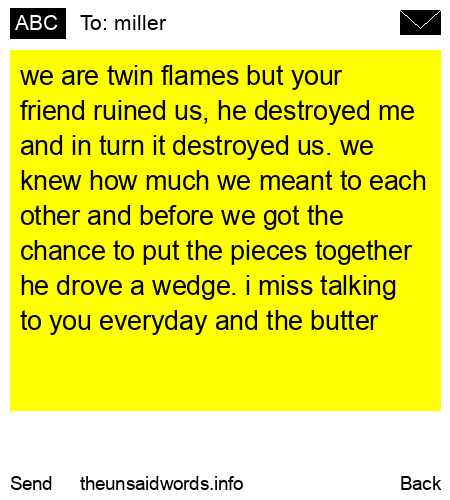 unsent message to miller