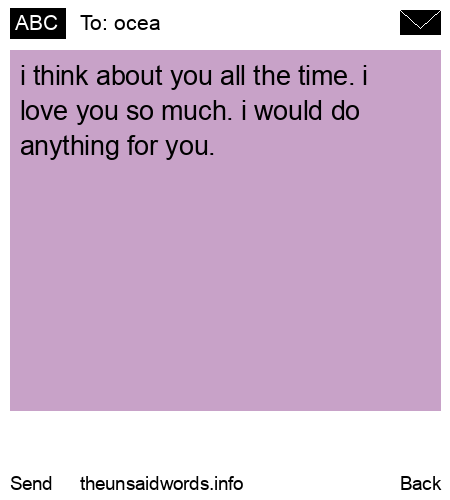 unsent message to ocea