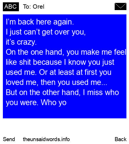 unsent message to Orel