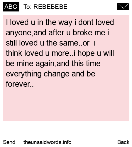 unsent message to REBEBEBE