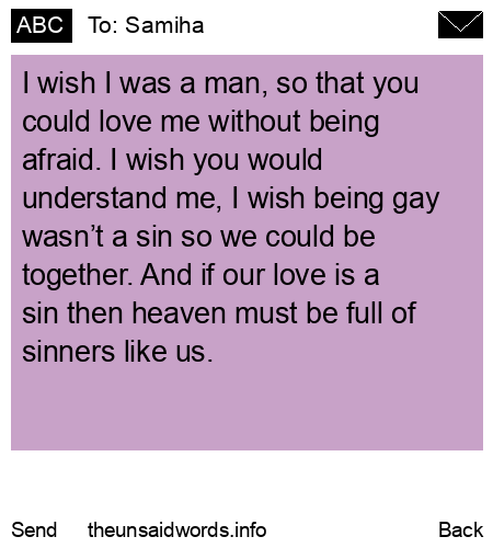 unsent message to Samiha