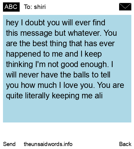 unsent message to shiri
