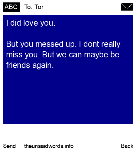 unsent message to Tor