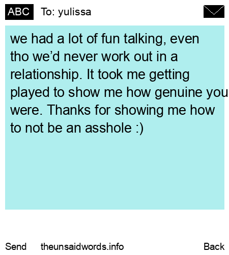 unsent message to yulissa
