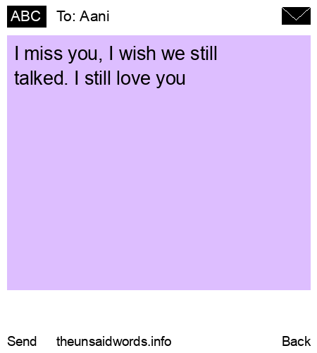 unsent message to Aani