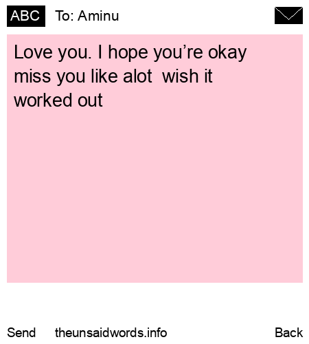 unsent message to Aminu