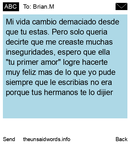 unsent message to Brian.M