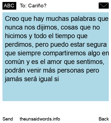 unsent message to Cariño?