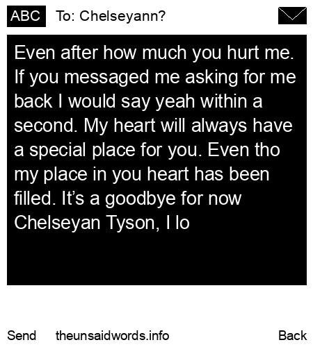 unsent message to Chelseyann?