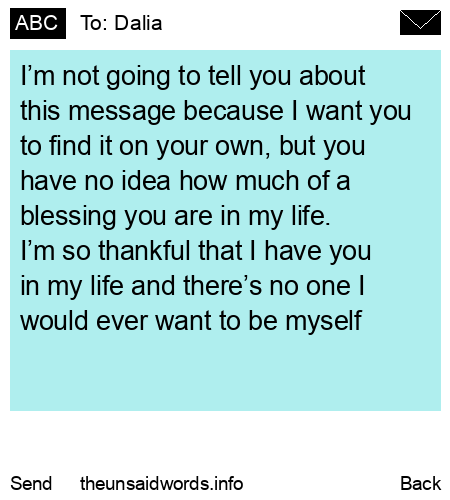 unsent message to Dalia