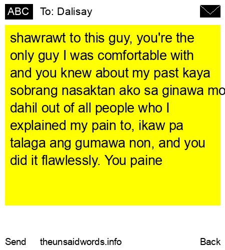 unsent message to Dalisay